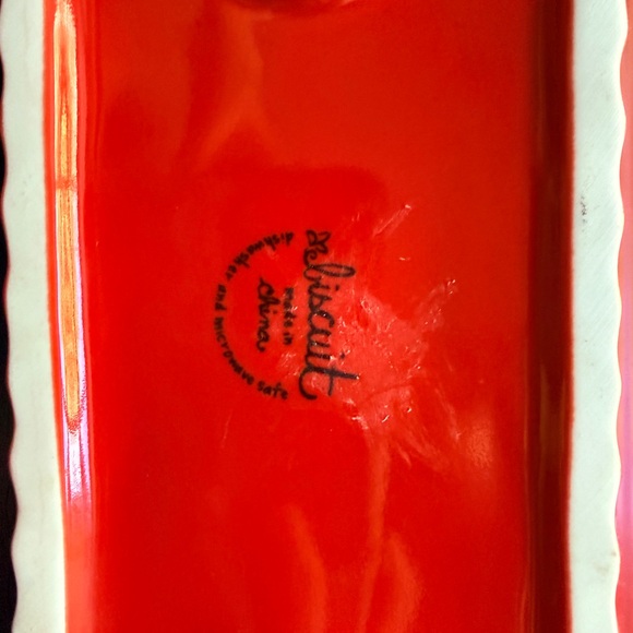 Red Ceramic Egg Tray and Serving Tray. - Picture 6 of 8